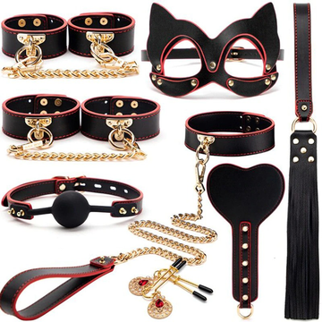 Genuine Leather BDSM Kit / Fetish Bondage 8-Piece Set for Erotic Games - EVE's SECRETS